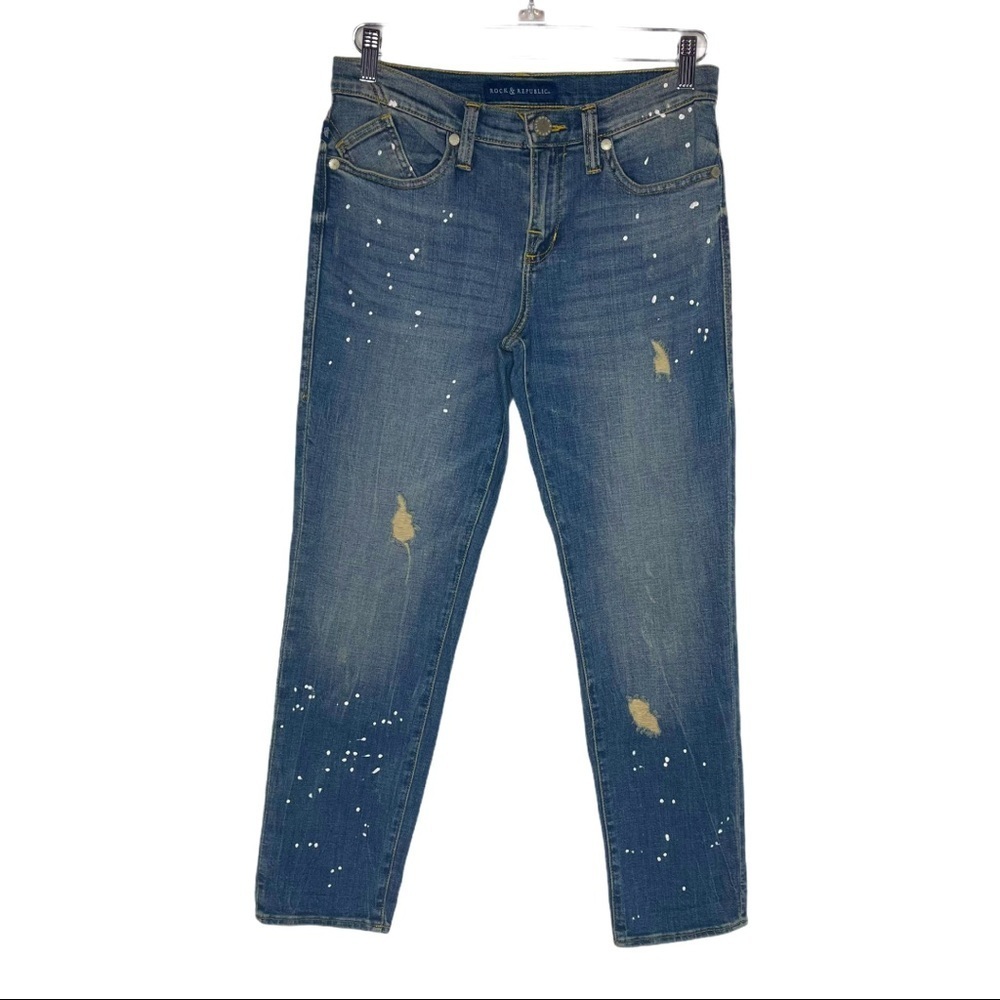 ROCK & REPUBLIC Indee Denim Crop Jeans 6 NWOT